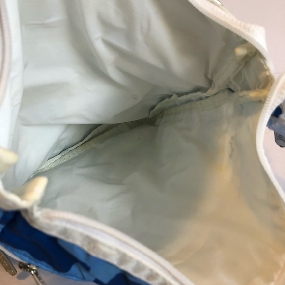 LESPORTSAC 3-Zip blue white nylon crossbody GUC - Picture 5 of 7